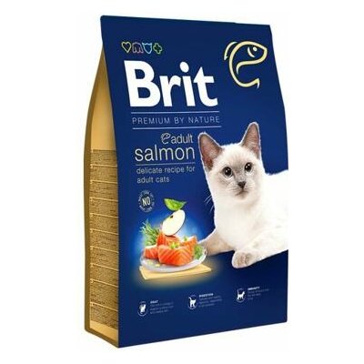 BRIT Premium by Nature Cat - Adult Salmon - Krmivo s lososom pre dospelé mačky 8kg