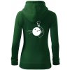 Koule vs kolka - Mikina dámska trendy zipper s kapucňou - XL ( Fľaškovozelená )