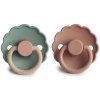 FRIGG Daisy kaučukové cumlíky Rose Gold / Willow - 2 (6–18 mesiacov)