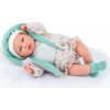 Realistické miminko - holčička Terezka v kabátku se světle zelenou podšívkou od španělské firmy Marina & Pau (Ane Mint - 45 cm)