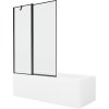 Mexen Cubik obdĺžniková vaňa 160 x 70 cm s obkladom a 1-krídlovou sprchovou zástenou 120 cm, Čierny vzor - 550316070X9412117070