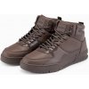 Ombre Men's high-top sneakers shoes with shiny elements - dark brown hnedá 44 Ombre 5902228993698