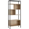 tectake 404711 regal hastings 75x31x170,5cm - industrial svetlé drevo, dub sonoma