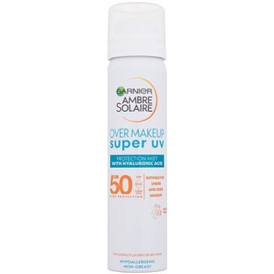 Garnier Ambre Solaire Super UV Over Makeup Protection Mist SPF50 opalovací mlha pod nebo přes make-up 75 ml unisex