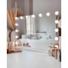 Dotykové Hollywood zrkadlo s LED žiarovkami - 58 x 46 cm - hranatý stojan