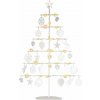 Nexos 64264 Vianočný kovový dekoračný strom - biely, 25 LED, teplá biela
