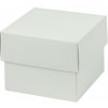 Darčeková krabička dno a veko 70x70x60 mm, bielo/biela