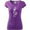 Husľový kľúč kvety - Dámske tričko Pure - L ( Fialová )