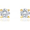 Šperky eshop - Náušnice z 9K zlata - trblietavý okrúhly číry zirkón v kotlíku, puzetky, 3 mm S4GG244.13