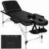 tectake 401045 3 zónové masážne lehátko s 5cm polstrovaním a hliníkovým rámom - čierna