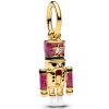 Visiaci zlátený prívesok PANDORA Pohyblivý luskáčik s ružovými odleska 763583C01