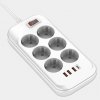 COLORWAY POWER SOCKET :6 PLUGS/4USB (TYPE-C PD20W + 3USB QC3.0) (36W) WHITE 2M (CW-CHE64PDW)