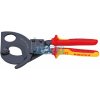 KNIPEX 95 36 280 Kliešte na káble (rohatka so západkou), izolované viacsl.návleky, certif.VDE