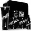 Angry Beards Saloon Jack Saloon olej na bradu 30 ml + Carl Smooth balzam na fúzy 50 ml + Rubit Realgood čistiaci šampón 250 ml + Beardich B. vosk na bradu 30 ml darčeková sada