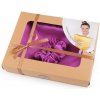 Saténová Beauty sada na spanie, obliečka a scrunchie gumička fialová orchidej 1ks