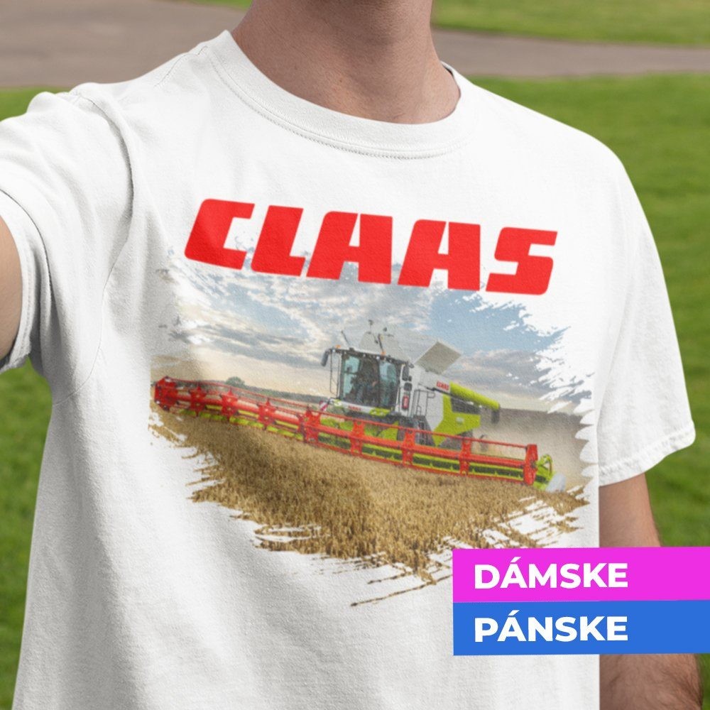 Tričko s potlačou Claas kombajn pánske biele od 15,6 € - Heureka.sk