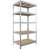 Kovový regál Biedrax 35 x 75 x 180 cm, pozinkovaný - 5 políc MDF, 300 kg