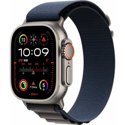 Chytré hodinky Apple Watch Ultra 2 49mm titánové púzdro s modrým alpským ťahom - Medium (MREP3CS/A)
