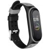Xiaomi Mi Band 3/4 náhradný náramok s kovovým zapínaním - Jemný Silikón Farba: Čierno šedá MBSCZ-JS5CS