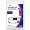 MediaRange USB flash disk, USB 3.0, 64GB, strieborný, MR917, USB A, s poutkom, vysúvací
