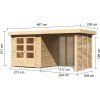 Drevený záhradný domček ASKOLA 2 s prístavkom Lanitplast
