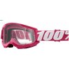 100% Strata 2 Pink, mtb okuliare - Clear Lens