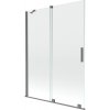 Mexen Velar, 2-krídlová posuvná vaňová zástena 130 x 150 cm, 8mm číre sklo, brúsený grafit, 896-130-000-01-95