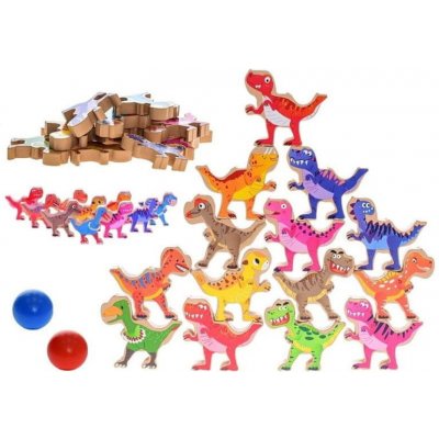 Mikro Trading Big Tree dinosaurus jenga/puzzle 16 ks dinosaurů 8 cm v krabičce