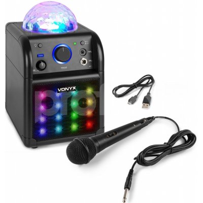 Vonyx SBS50B PLUS Karaoke černá sada s LED světelnými efekty