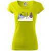 Panoráma lyžovania - Dámske tričko Pure - M ( Limetková )