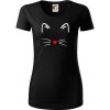 Mačka - srdce namiesto nosa - Dámske tričko z organickej bavlny Origin (GOTS) - 2XL ( Čierna )