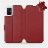 Flip puzdro na mobil Samsung Galaxy A51 – Tmavo červené – kožené – Dark Red Leather 5903516122653