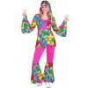 DÁMSKE OBLEČENIE GROOVY RUŽOVÉ KVETY 70. ROKOV HIPPIE XL
