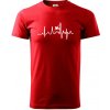 EKG horolezec - Klasické pánske tričko vyššej gramáže - S ( Červená )
