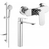 MEXEN/S - Milo DF40 SET umývadlová batéria + sprchová s príslušenstvom, chróm 71314DF40-00