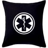 Rescue logo samostatné guľaté - Vankúš 50x50 - 50x50 - Vrátane výplne ( Čierna )
