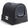 Curver WC kočka kryté domek Rattan 39x39x51cm antracit