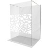 Mexen Kioto, sprchová zástena Walk-In 120 x 200 cm, 8mm číre sklo biely vzor, brúsená oceľ profil, 800-120-002-97-85