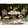 BELIANI Záhradný stôl z bieleho železa, skladací, vintage kov, okrúhly 90 cm pre 4 osoby vonkajší francúzsky retro štýl odolný pČervenái UV žiareniu