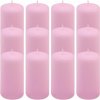 Sada stĺpových sviečok, 11,5 cm, Ø 6 cm, ružová, 12 ks