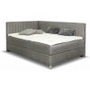 Rohová posteľ boxspring s úložným priestorom NOVO s čelami, 140x200cm