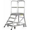 Pojazdný hliníkový plošinový rebrík Zarges, 4 stupne