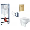 Grohe Rapid SL - Set predstenovej inštalácie, klozetu, dosky SoftClose, tlačidla Skate Cosmopolitan a súpravy na vhadzovanie tabliet, kefovaný Cool Sunrise SANI11BB4153