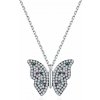 MOISS Strieborný dámsky náhrdelník Motýľ N0000528