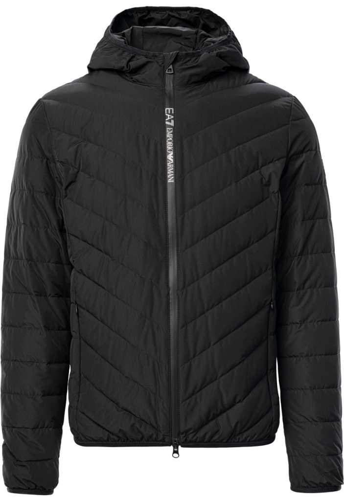 Emporio Armani EA7 pánska Prešívaná bunda TRAIN PREMIUM SHIELD DOWN LIGHT jacket HOODIE 8NPB14PNE1Z1200 čierna