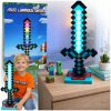 Nočná lampa diamantový meč LED RGB 7 farieb Minecraft pre deti 35 cm