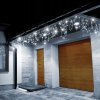 SPRINGOS LED kvaple - 22,5m, 500LED, časovač, IP44, studená biela + záblesky