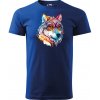 Sablio Tričko s potlačou Wolf paint 2 - modré 3XL