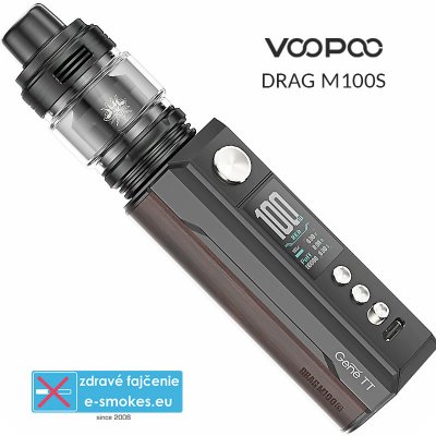 VOOPOO DRAG M100S 100W Full Kit Black and Darkwood (Mod grip)