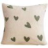 Textilomanie Mikroplyšová obliečka na vankúšik HEARTINO 45x45 cm, krémová 40 x 45 cm